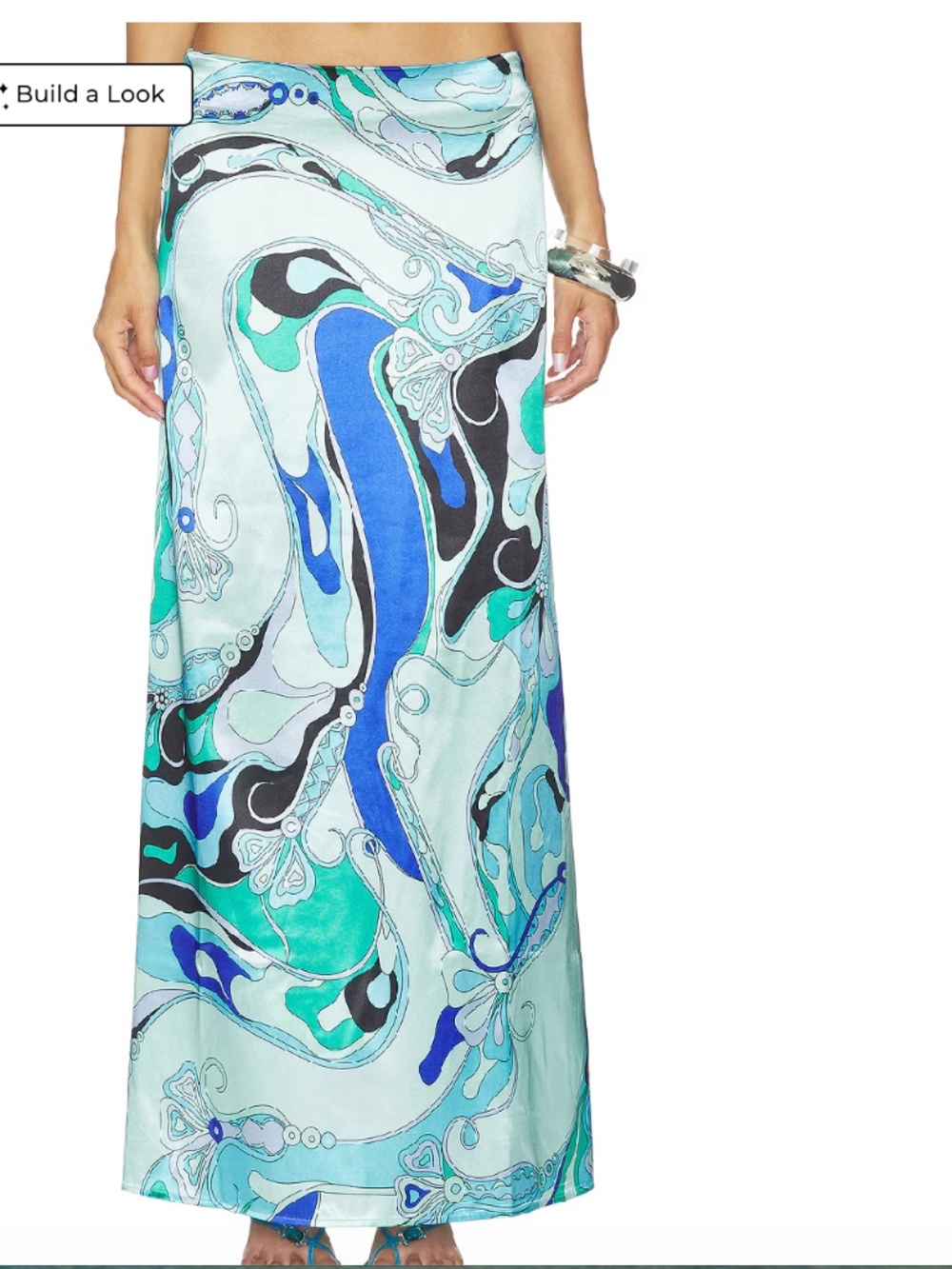 More to Come Tavianah Maxi Skirt in Blue Multi